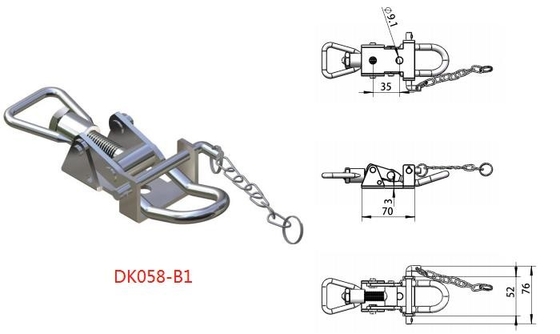 สวมความต้านทานการชุบสลักสลับแบบปรับได้ Ss Toggle Latch TUV