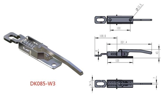 ISO9001 Heavy Duty Draw Latch สลักสลับขนาดใหญ่ความน่าเชื่อถือที่แข็งแกร่งกว่าสารต้านอนุมูลอิสระ