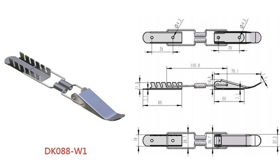 สลักสลับสปริงโหลดสังกะสีชุบ ISO9001 ป้องกันการสั่นสะเทือนสำหรับตัวเก็บฝุ่นอุตสาหกรรม