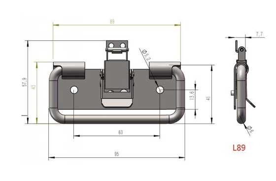 L89 ที่จับหน้าอกแบบพับได้ SUS201 Stainless Steel