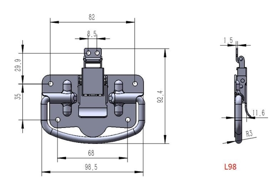 SS304 Heavy Duty พับหน้าอกสแตนเลสจับกันสนิมด้วย Toggle Latch Lock