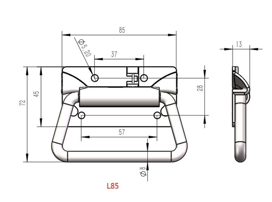 L85mm Heavy Duty Stainless Steel Tool Box Chest Handle SUS201 SUS304
