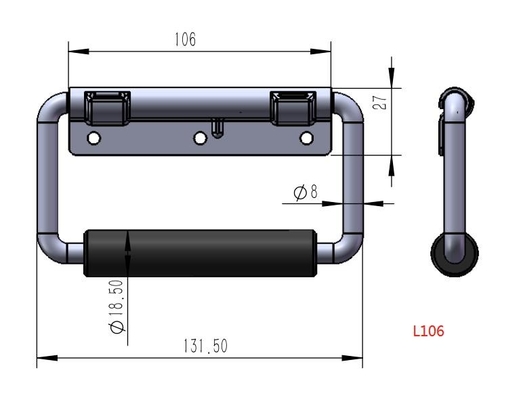 ที่จับบานพับสปริงดึงพับขนาด 131.5 มม. SS201 Anti Rattle